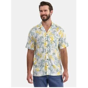 George Men's Pineapple Button Down Short Sleeve - Hawaiian Shirt - 100% Rayon